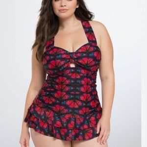 Torrid Halter Butterfly One-Piece Swimsuit